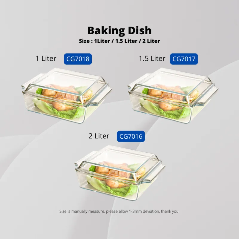 YU Online - Bekas Bakar Kaca Tahan Haba bulat atau segi empat / Round & Rectangular Tempered Glass Casserole Baked Dish thumbnail 4