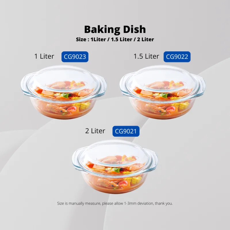YU Online - Bekas Bakar Kaca Tahan Haba bulat atau segi empat / Round & Rectangular Tempered Glass Casserole Baked Dish thumbnail 5
