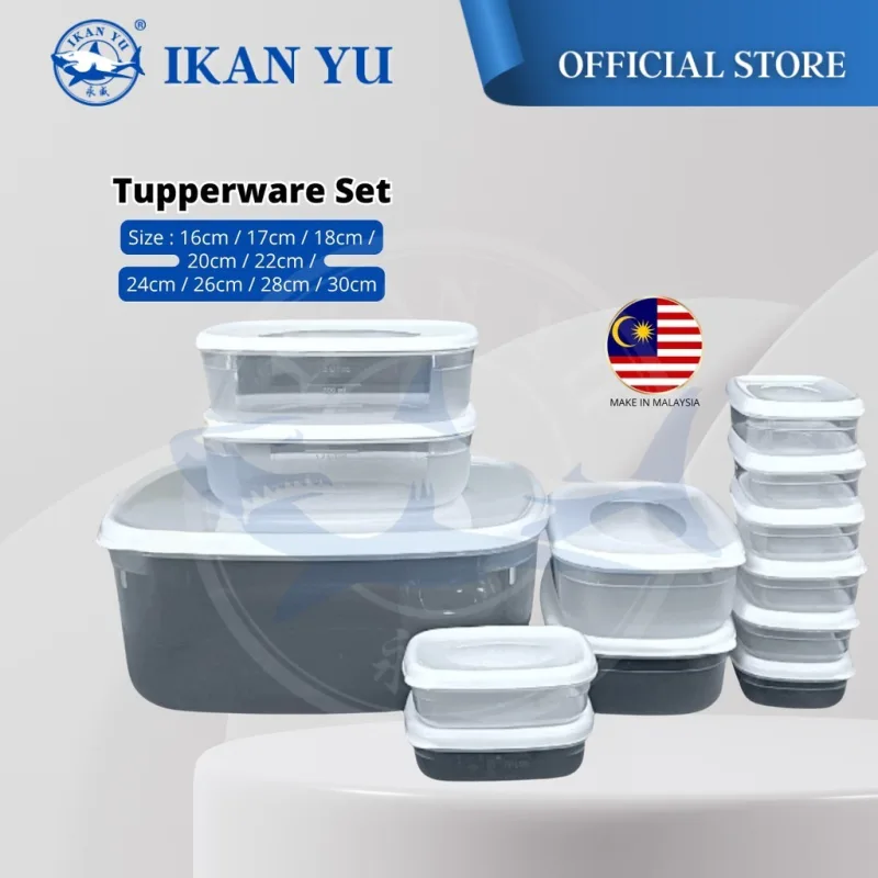 YU Online - Mware 13in1 Set Bekas Kedap Udara / Air Tight Freezermate Tupperware Food Storage Box with white cover