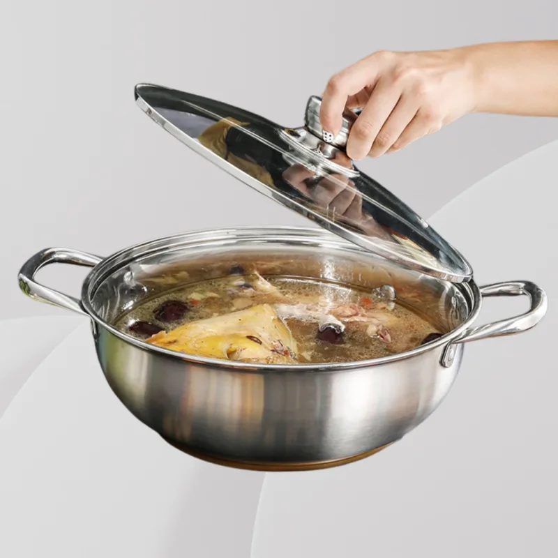YU Online - Periuk Steamboat Keluli Tahan Karat / Stainless Steel Double Handle Steamboat Pot / Hot Pot / Soup Pot / 盆菜 thumbnail 3