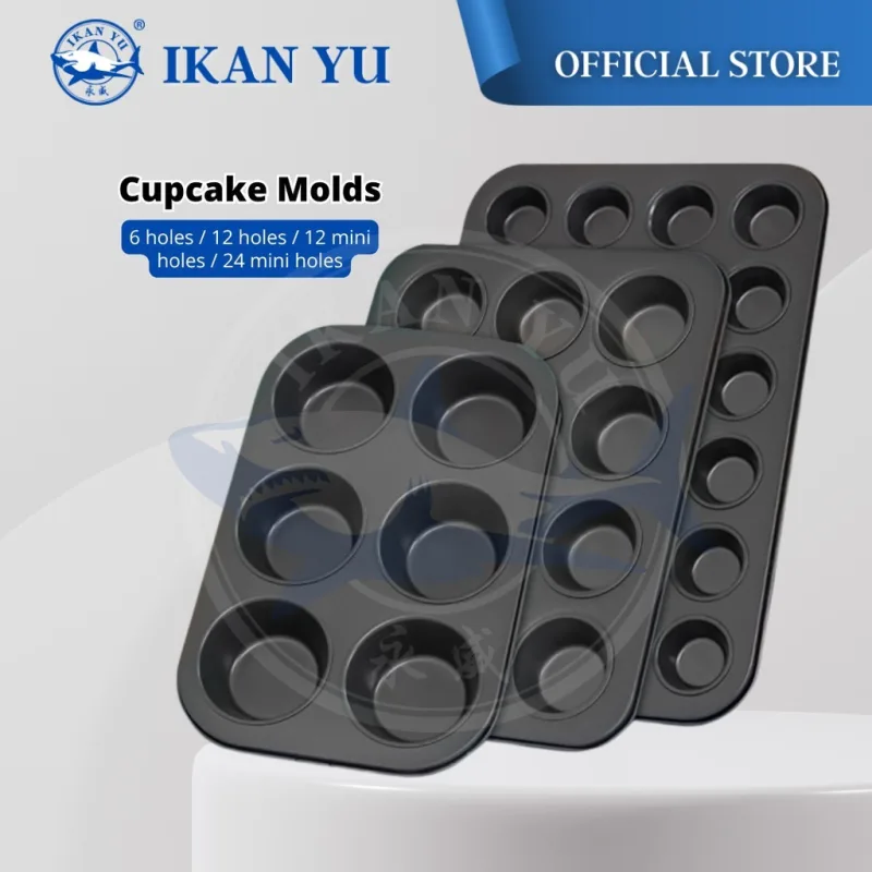 YU Online - Bekas Acuan kek muffin / muffin Bakeware Cake Mould 6/12Hole Non-Stick / Muffin Cookie Cupcake