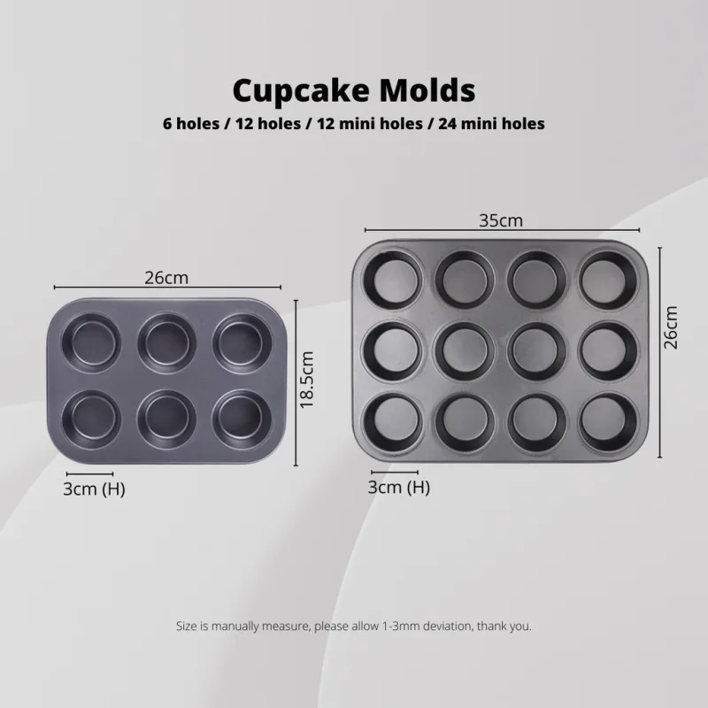 YU Online - Bekas Acuan kek muffin / muffin Bakeware Cake Mould 6/12Hole Non-Stick / Muffin Cookie Cupcake thumbnail 5