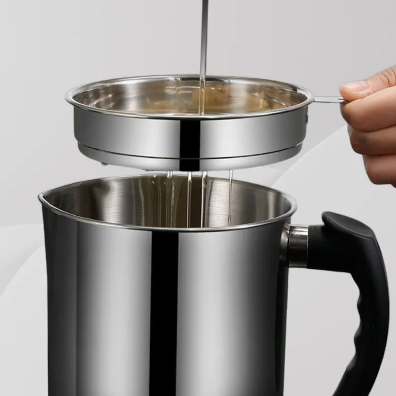 YU Onine - Cawan Penapis Minyak Tahan Karat / Stainless Steel Oil Pot Filter / Oil Storage Grease Keeper / Oil Mug thumbnail 4