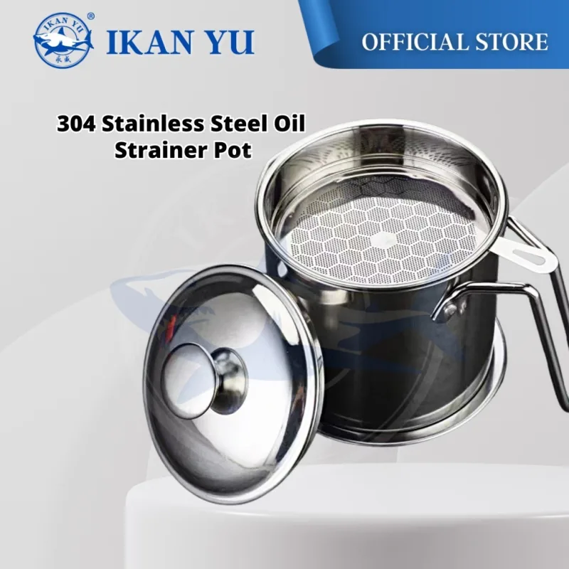 YU Onine - Cawan Penapis Minyak Tahan Karat / Stainless Steel Oil Pot Filter / Oil Storage Grease Keeper / Oil Mug