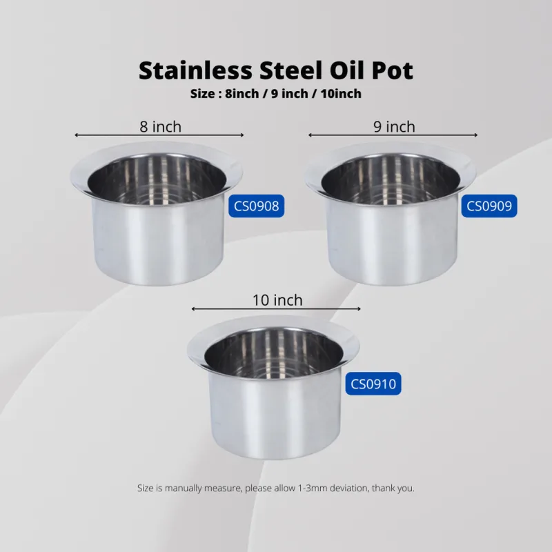 YU Online - Periuk Minyak Keluli Tahan Karat / Stainless Steel Oil Pot / Sauce Pot / Seasoning Pot / 油盆 thumbnail 4