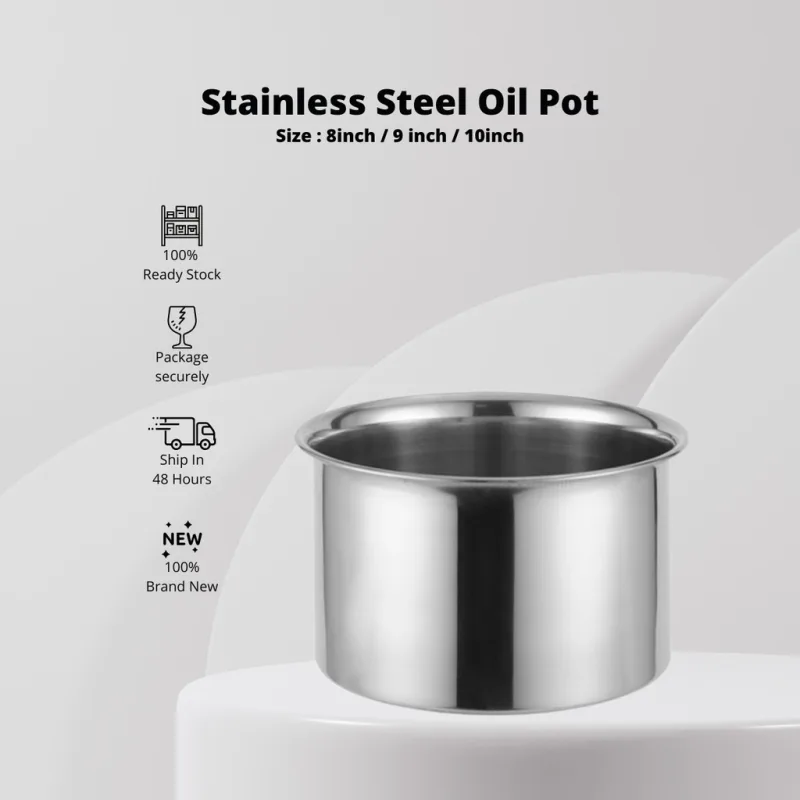 YU Online - Periuk Minyak Keluli Tahan Karat / Stainless Steel Oil Pot / Sauce Pot / Seasoning Pot / 油盆 thumbnail 2