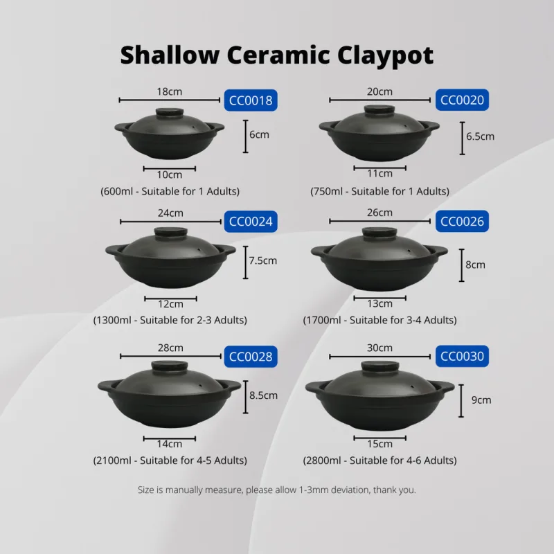 YU Premium - Periuk Tanah Hitam tahan panas 800℃ / Clay Pot Heat Resistant 800℃ / Clay Cooking Pot / Casserole cookware thumbnail 5