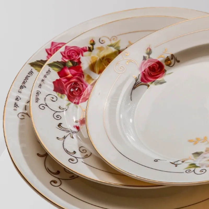 YU Online - 58Pcs Set Pinggan Mangkuk / Rose Luxury Ceramic Porcelain set Tableware sets wedding gifts / Dinnerware set thumbnail 5