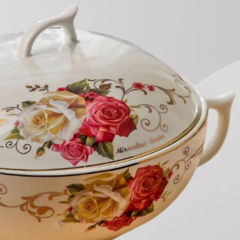 YU Online - 58Pcs Set Pinggan Mangkuk / Rose Luxury Ceramic Porcelain set Tableware sets wedding gifts / Dinnerware set thumbnail 4