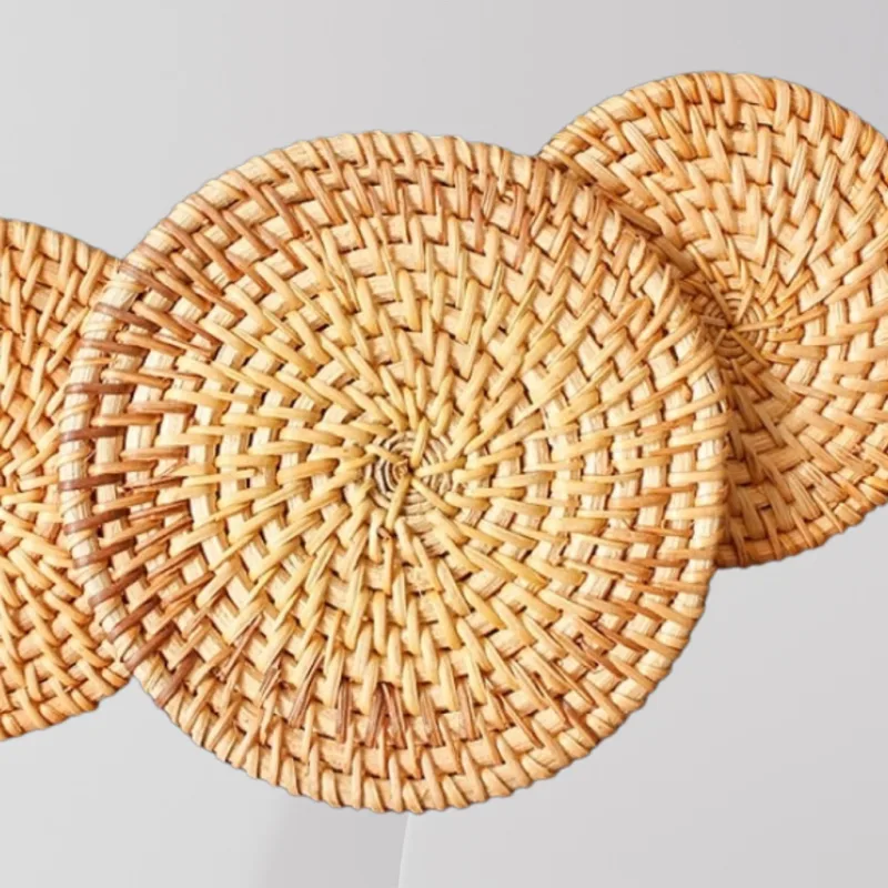 YU Online - Alas Cawan Rotan / insulation Rattan Round Handmade placemat / Pelapik Meja Penebat Minuman / tablemat thumbnail 3