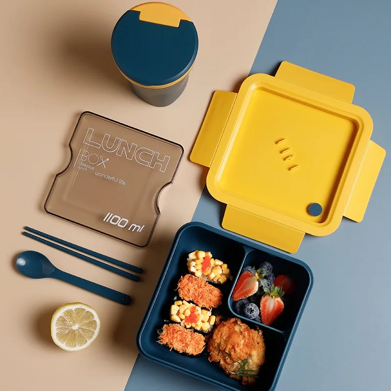 YU Ready Stock 1100ml Japanese Lunch Box Portable Lunch Bento with Spoon Chopsticks Food Container thumbnail 4