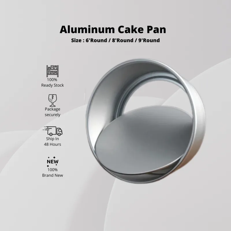 YU Ready Stock Aluminum Alloy Round Heart Shape Cake Pan Baking Mould 6/8/9 Inch Cake Mould thumbnail 2