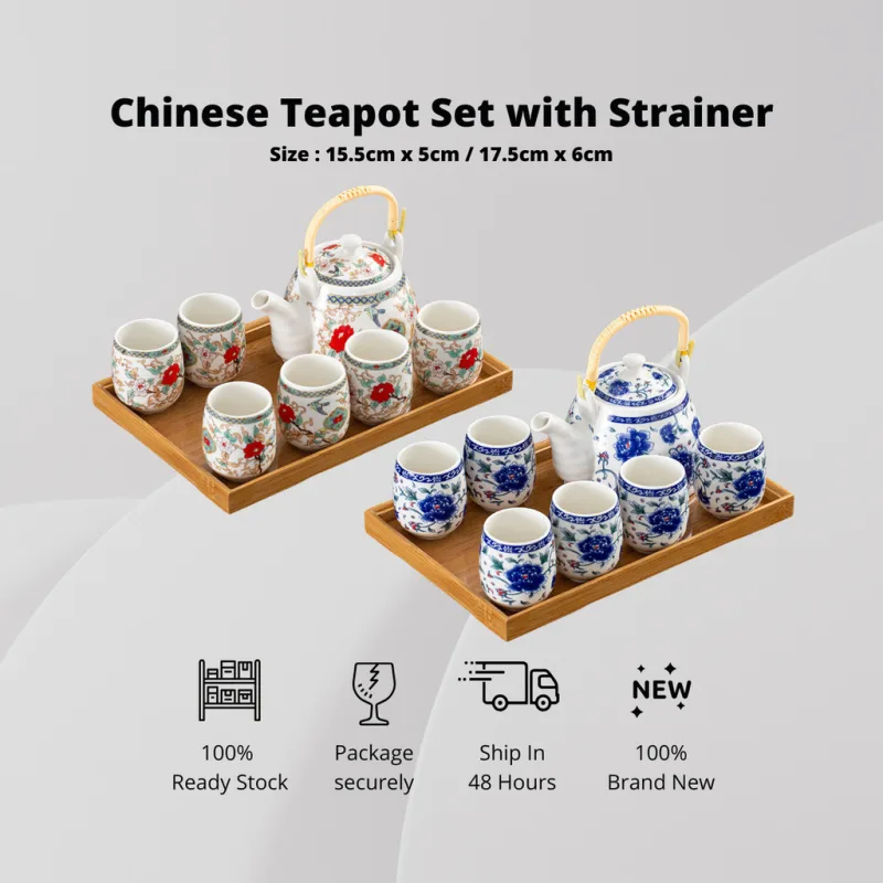 YU Online - Tradisonal Set Teh Seramik / Traditional Teapot Set 7pcs tea set / ceramic teapot set / porcelain tea set thumbnail 2