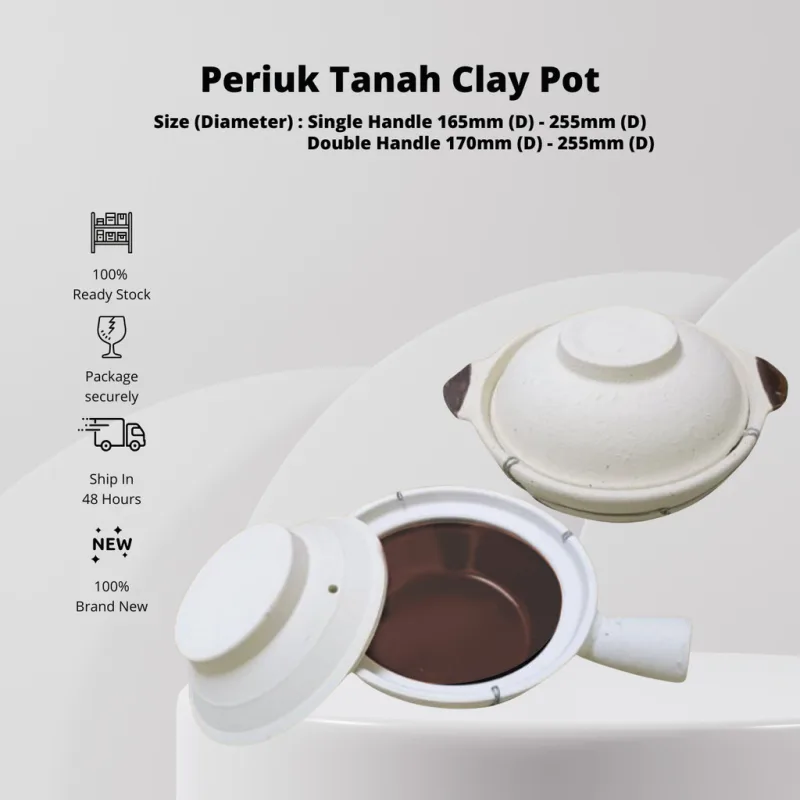 YU Online - Periuk Tanah Liat Tahan panas / Clay pot / High Quality Ultra Heat Resistant / Clay Cookware Cooking / 砂煲 thumbnail 2
