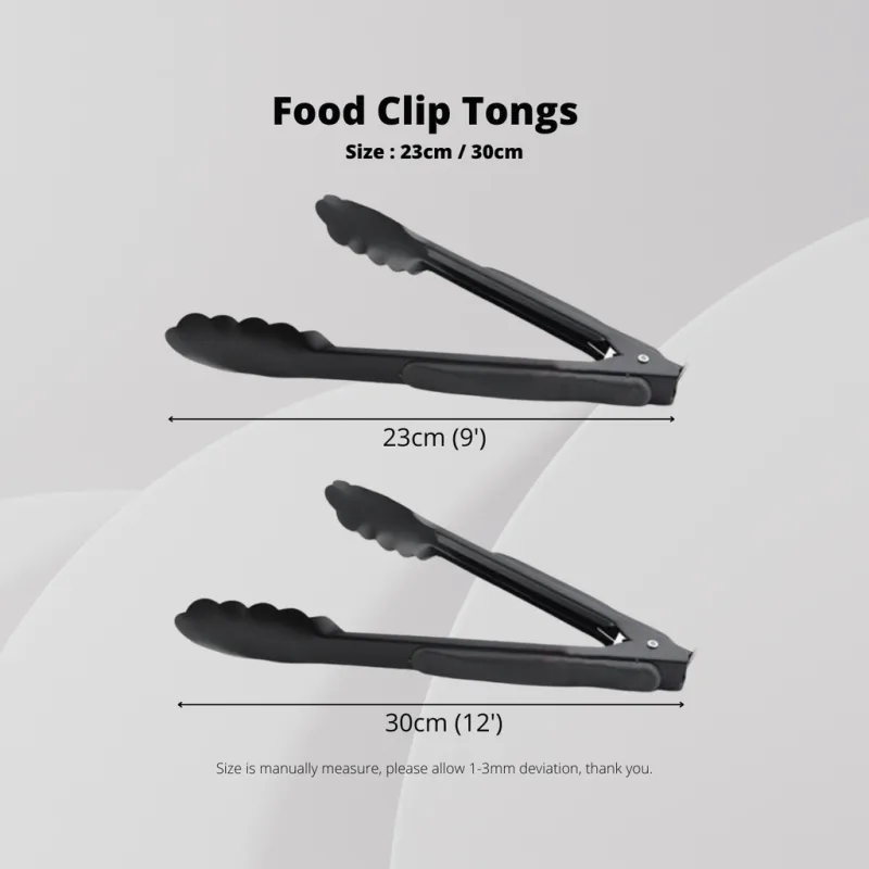 YU Online - Penyepit Makanan kek / stainless steel Black Color Food Tongs Clip / Bread Clip Tongs / Cake Clipper thumbnail 5