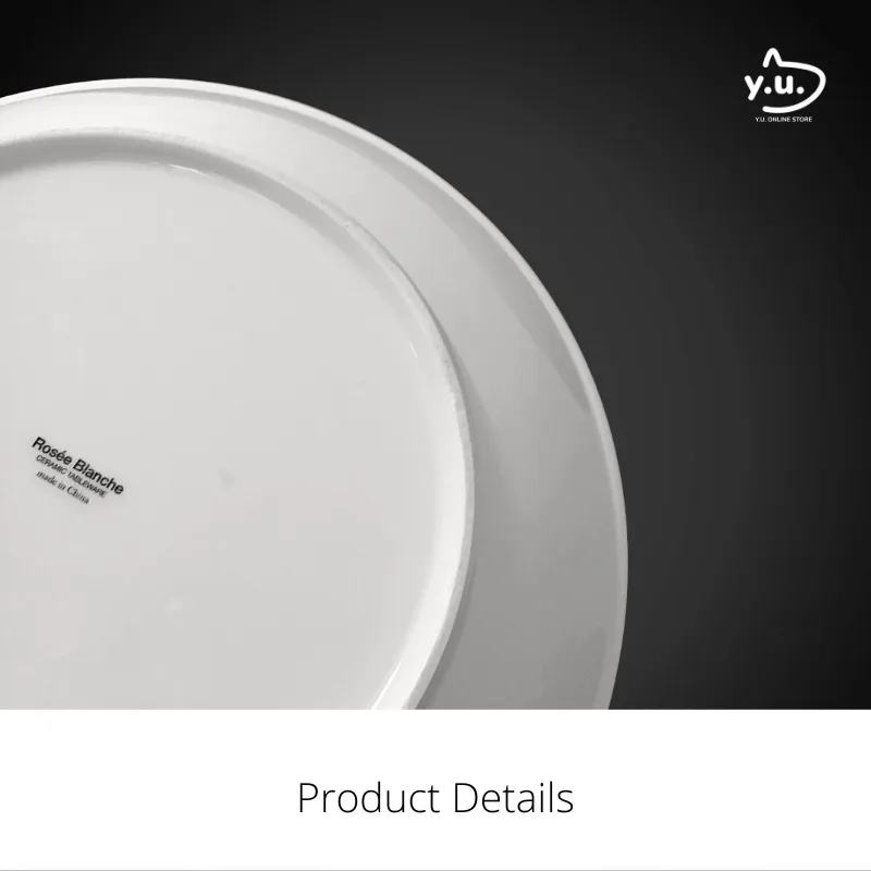 YU Ready Stock 8.5" Enamel Dinnerware Porcelain Plate Set (4 Pcs) Dining Plate Pinggan Putih thumbnail 5