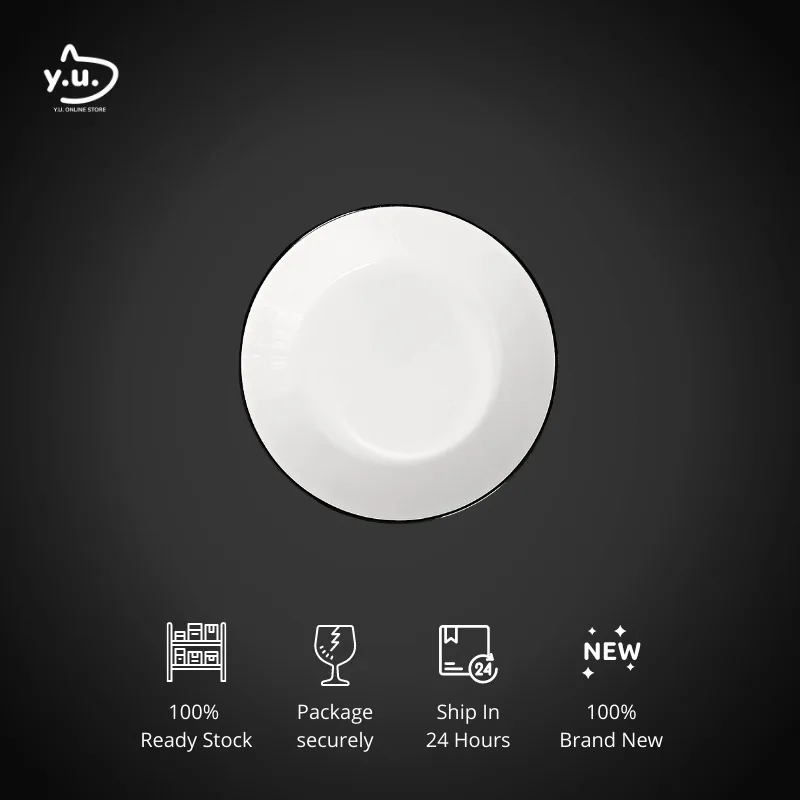 YU Ready Stock 8.5" Enamel Dinnerware Porcelain Plate Set (4 Pcs) Dining Plate Pinggan Putih thumbnail 2