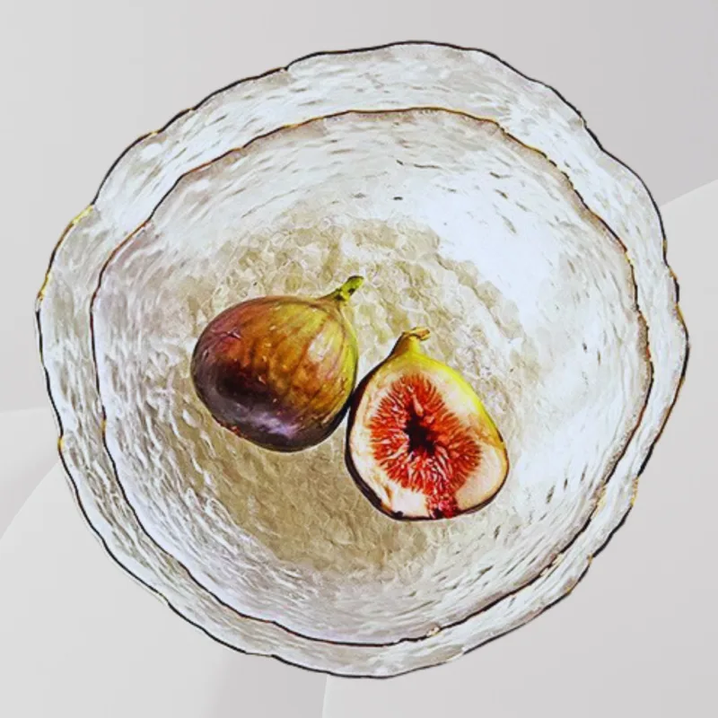 YU Online - Gaya Jepun Mangkuk Kaca dengan Garisan Emas / Japanese Style Hammered Glass Bowl Transparent / Crystal bowl thumbnail 4