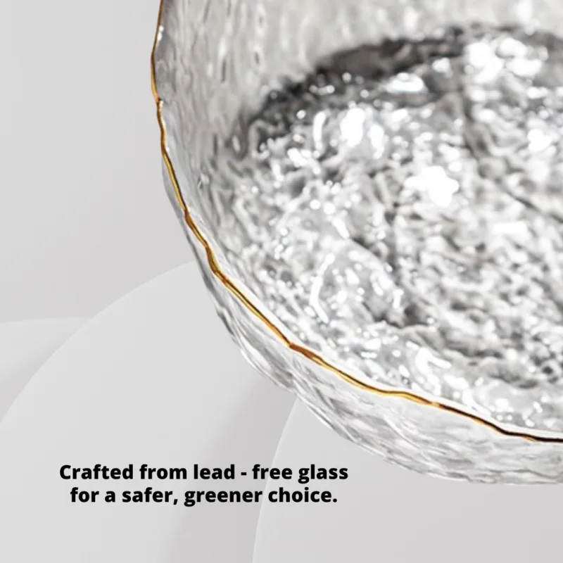 YU Online - Gaya Jepun Mangkuk Kaca dengan Garisan Emas / Japanese Style Hammered Glass Bowl Transparent / Crystal bowl thumbnail 3