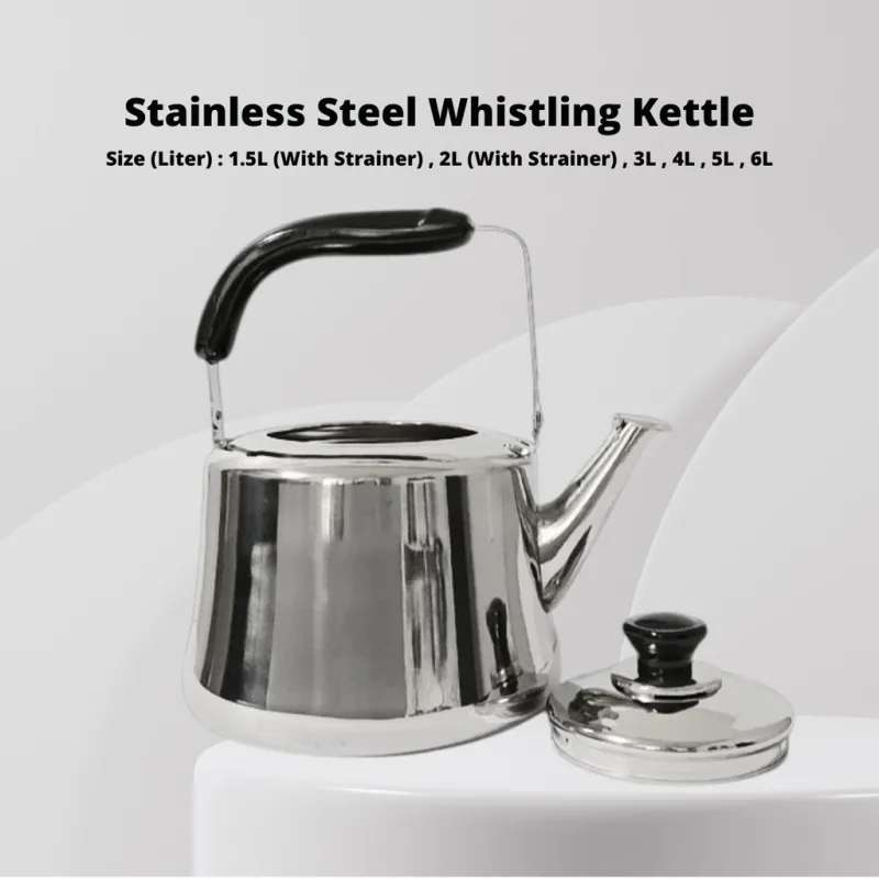 YU Online - Cerek berbunyi Keluli Tahan Karat 304 / 304 Stainless Steel Whistling Kettle / kendi bunyi Air Panas thumbnail 2