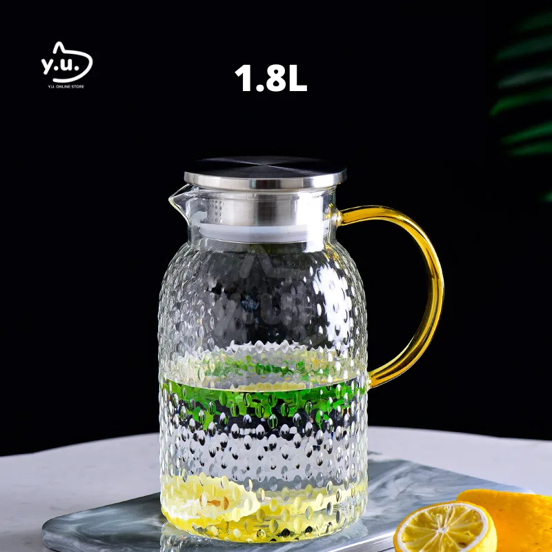 YU Ready Stock Borosilicate Glass Jug and Cup / Heat Resistant Juice Jar / Transparent Teapot / Cold Hot Teko thumbnail 5