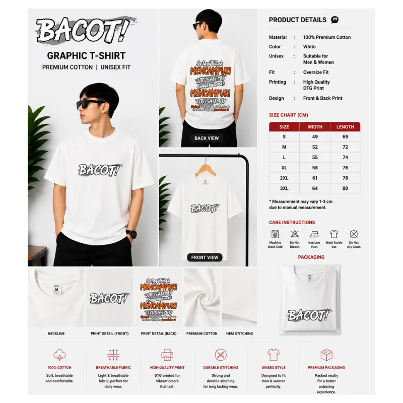 Bacot Graphic Oversize T-Shirt