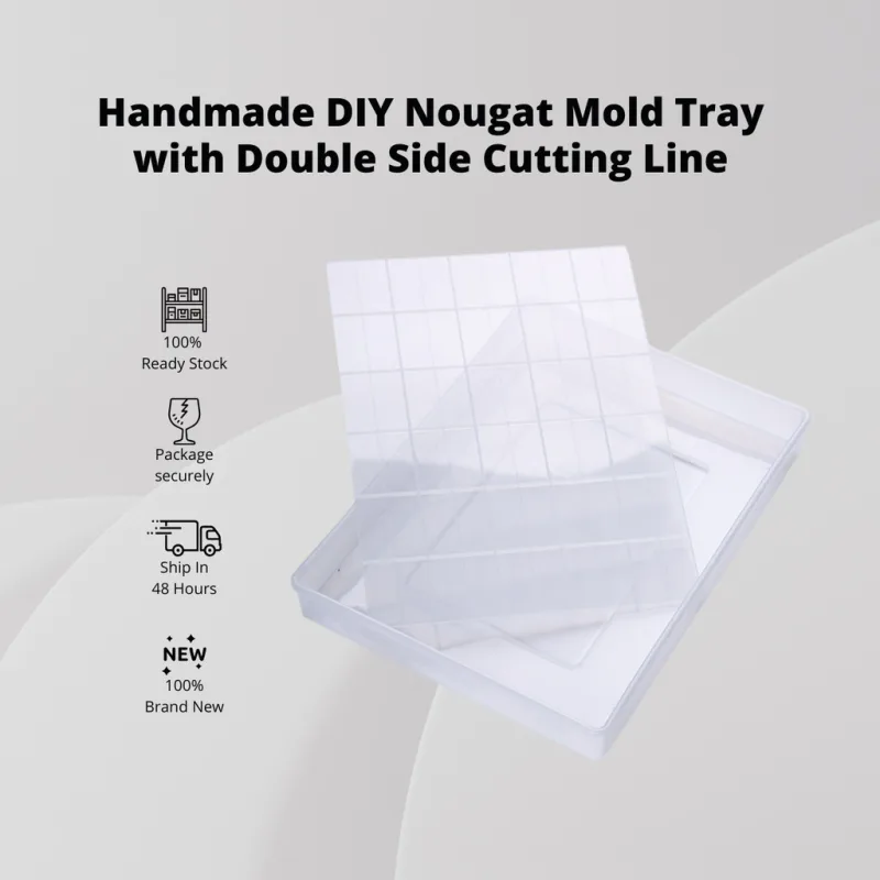YU Online - 5in1 Acuan Nougat Garisan Pemotong Dua Sisi / Handmade DIY Nougat Mold Tray with Double Side Cutting Line thumbnail 2