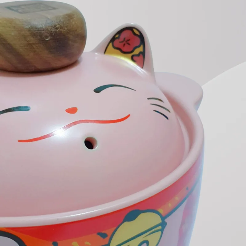 YU Online - Periuk Tanah seramik bentuk kucing / Cat Claypot Cute Clay pot Casserole Ceramic Pot 招财猫 汤锅 砂锅 1.8L/ 3.6L thumbnail 4