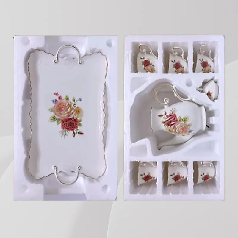 YU Premium - Set Teh Gaya Eropah Seramik / European Luxury Ceramics Rose & White Tea Set / wedding gift thumbnail 5