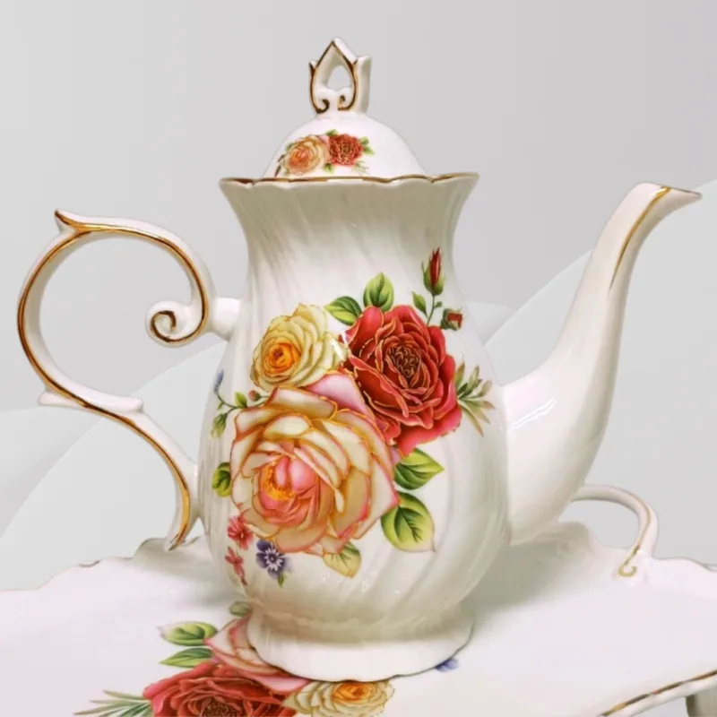 YU Premium - Set Teh Gaya Eropah Seramik / European Luxury Ceramics Rose & White Tea Set / wedding gift thumbnail 3