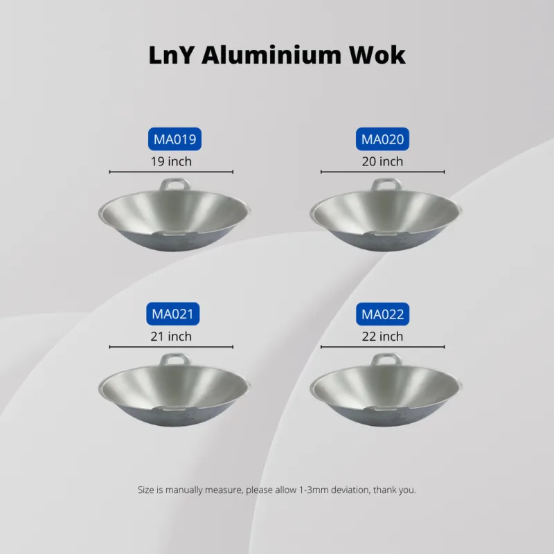 YU Online - 19’ ~ 22'Inch Cap LnY Kuali Aluminium dua tangkai / Double handle Aluminum Cooking Wok / Wok / Kuali thumbnail 5