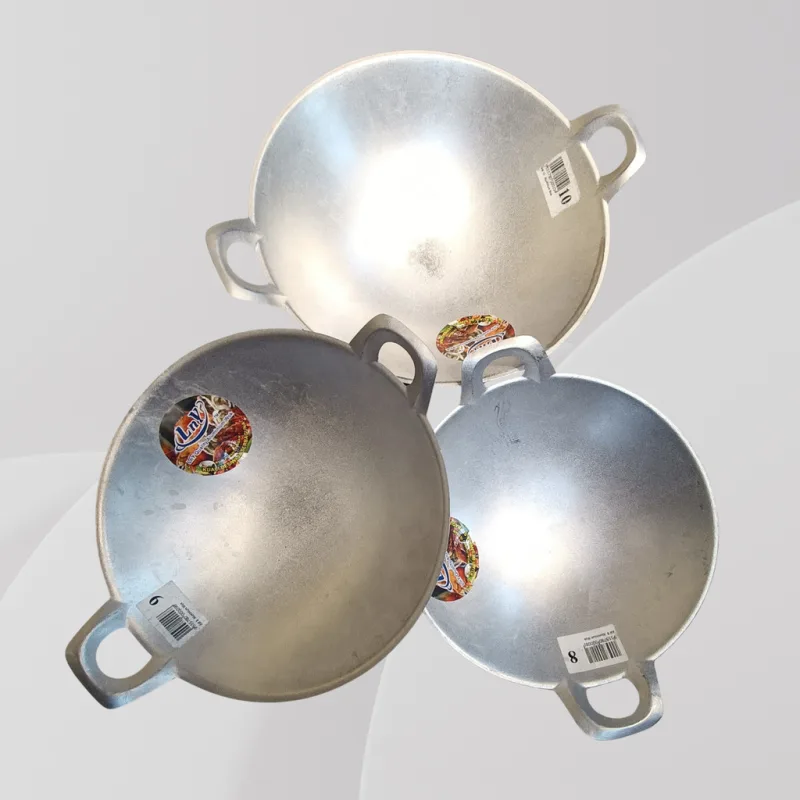 YU Online - 19’ ~ 22'Inch Cap LnY Kuali Aluminium dua tangkai / Double handle Aluminum Cooking Wok / Wok / Kuali thumbnail 4