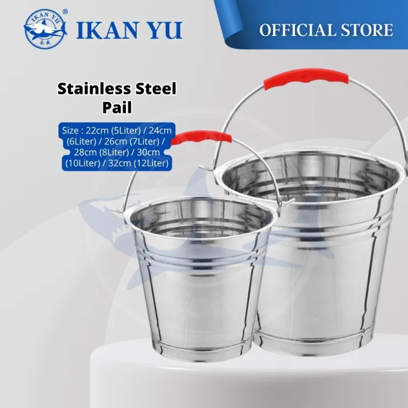 YU Online - Tong Air keluli Tahan Karat / Stainless Steel Pail / Waterpot / Water Bucket / Water Dippers