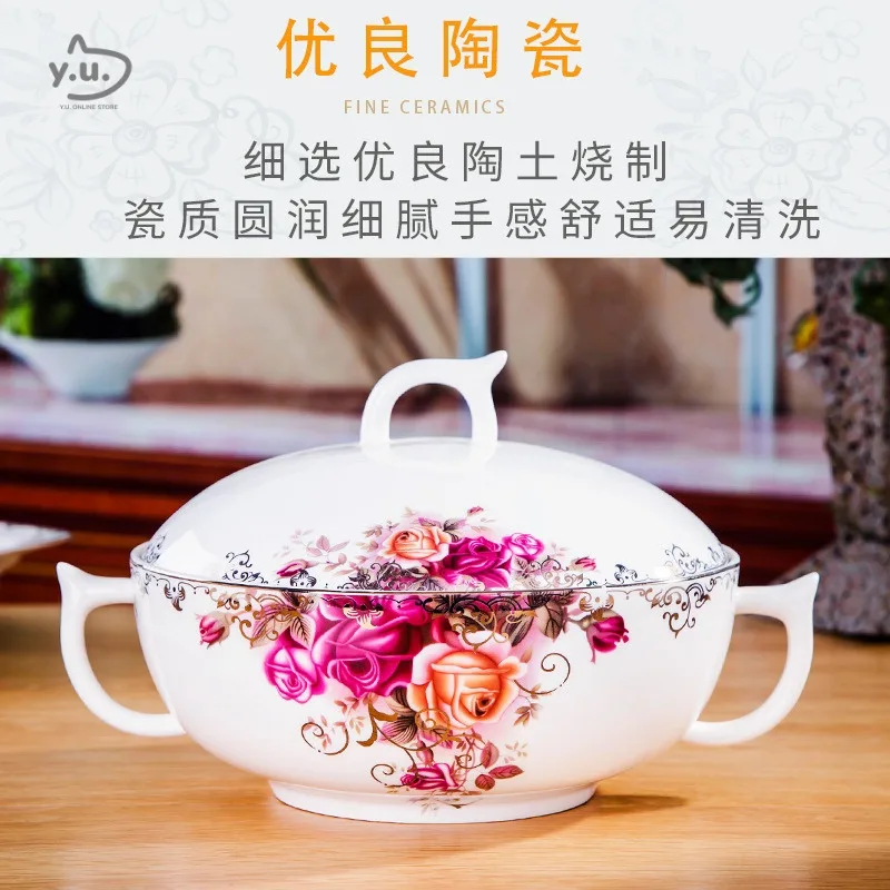 YU Ready Stock 58 pcs Rose-Date Luxury Ceramic Tableware sets / Pinggan Mangkuk set / wedding gifts housewarming thumbnail 2