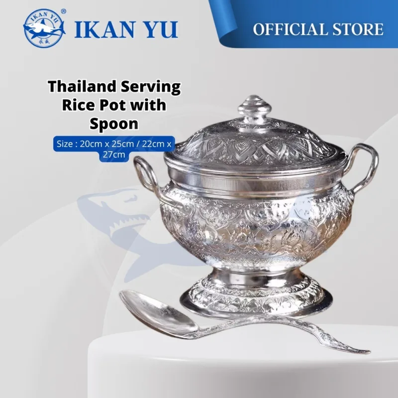 YU Online - Thailand Aluminium Bekas Nasi / Aluminum Rice Pot & M.SPOON / Food Storage Container / Serving bowl