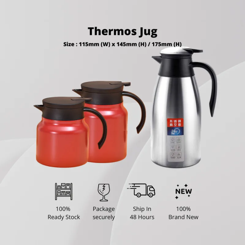 YU Online - Termos Jug / 24hrs lasting 304 SUS Vacuum Insulated Water Jug Thermos Jug Flask Coffee Jug / Flask thumbnail 2