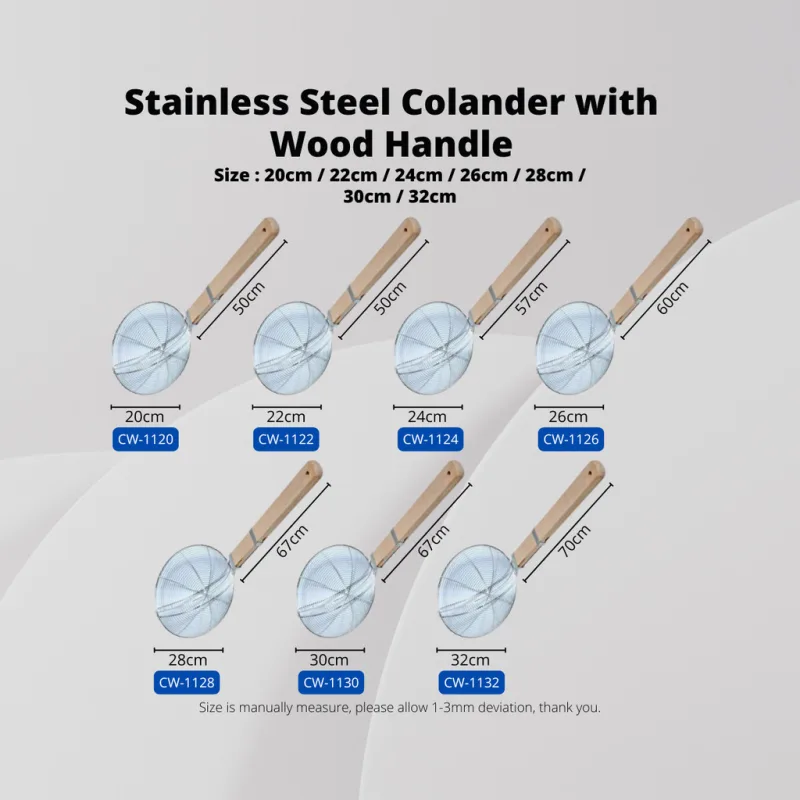 YU Online - Penapis Minyak Goreng Pisang / Stainless Steel Frying Oil Strainer Wood Handle / Sejat Minyak / Skimmer thumbnail 5