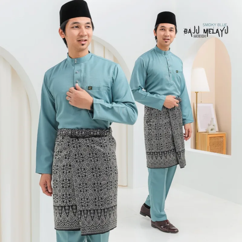 Set Family Kurung Moden MOLIKA IN Smoke Blue by Moff Collection thumbnail 4