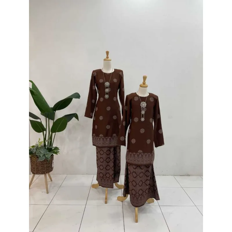 New Collection Raya Set Family Kurung Moden Songket In DARK BROWN I Kurung Moden I Raya 2026 thumbnail 4