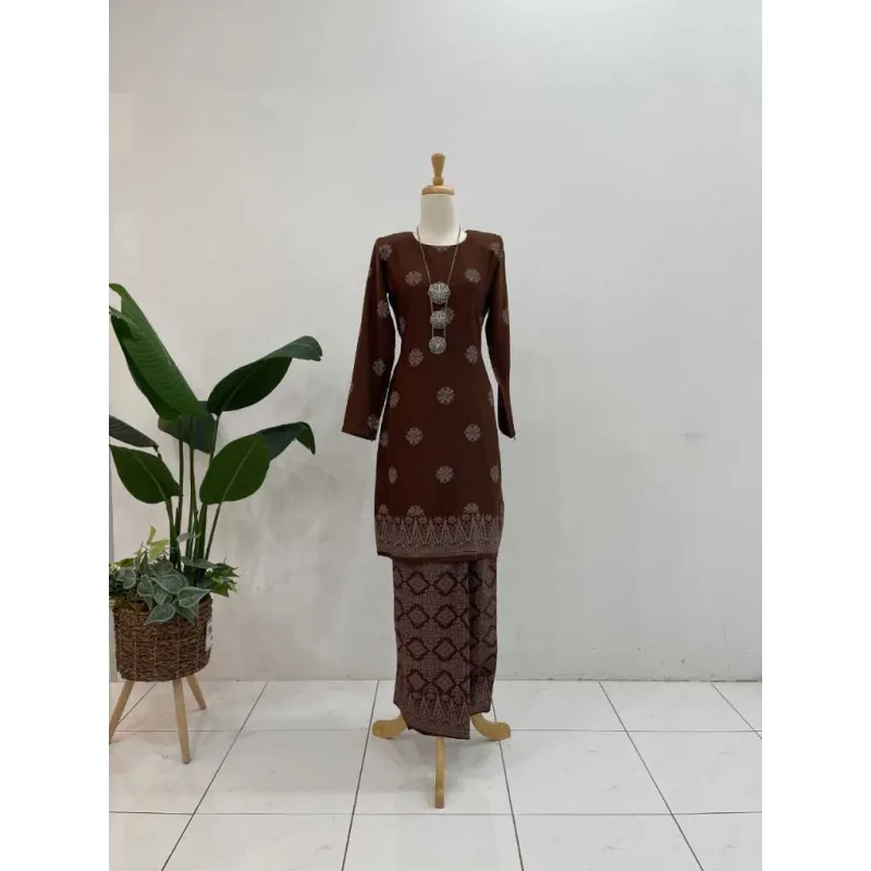 New Collection Raya Set Family Kurung Moden Songket In DARK BROWN I Kurung Moden I Raya 2026 thumbnail 2