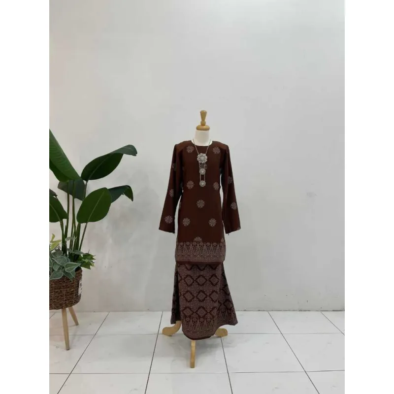 New Collection Raya Set Family Kurung Moden Songket In DARK BROWN I Kurung Moden I Raya 2026 thumbnail 3
