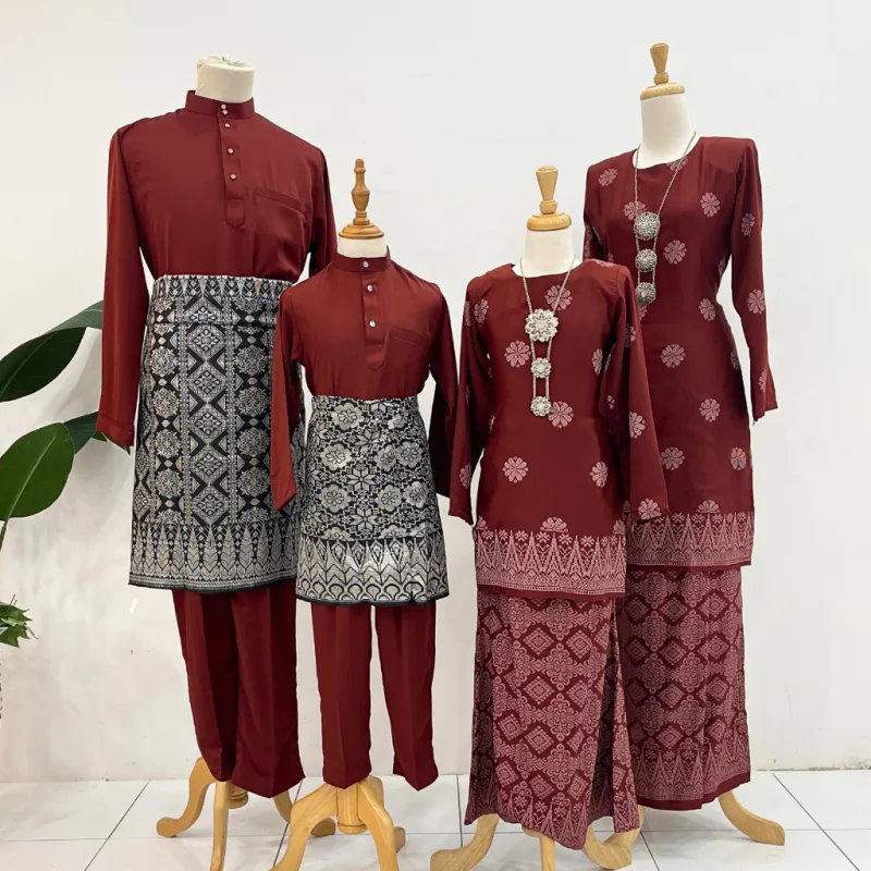New Collection Raya Set Family Kurung Moden Songket In RICH BROWN I Kurung Moden I Raya 2026