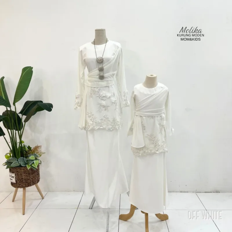 Set Family Kurung Moden Molika IN Off White by Moff Collection thumbnail 4