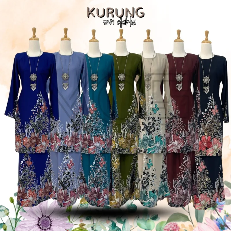 Kurung Batik Seri Dahlia IN 7 Colour BY MOFF2U I Batik Malaysia I Kurung Moden I New Design