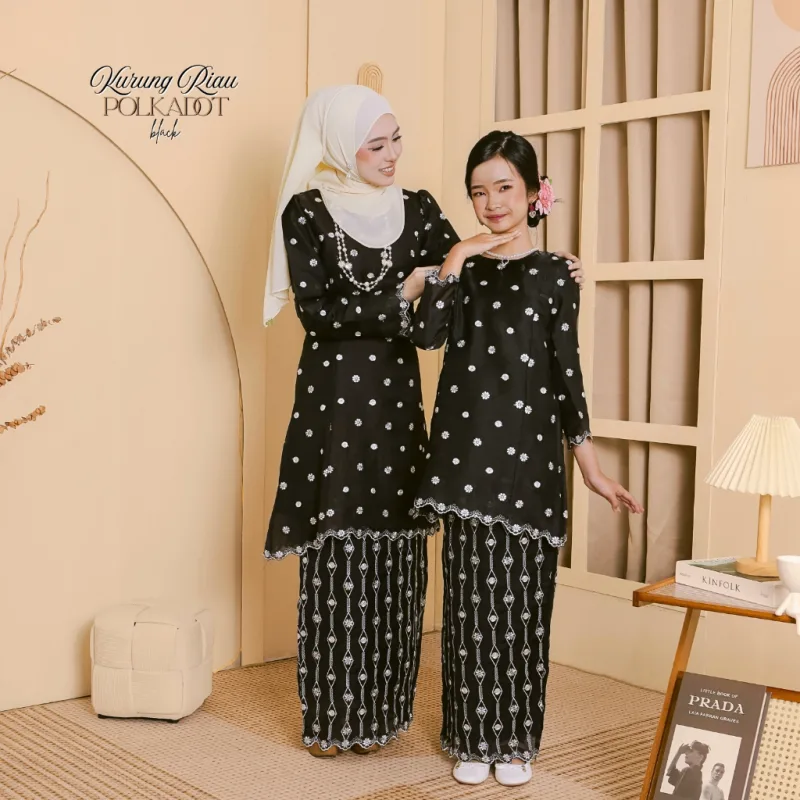 NEW COLLECTION RAYA I SET FAMILY RIAU POLKADOT IN BLACK thumbnail 4