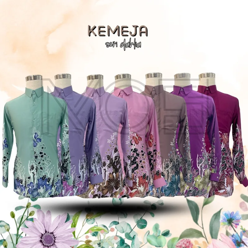 Kemeja Seri Dahlia IN 6 Colour BY MOFF2U I Kemeja Moden I Batik Malaysia