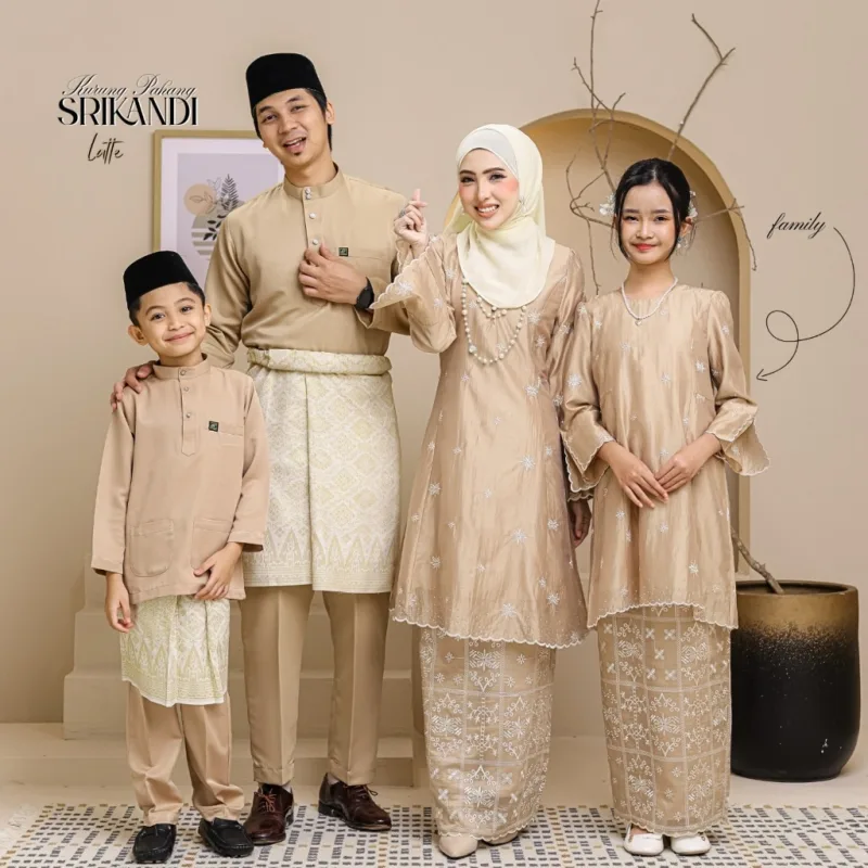 Set Family Kurung Moden Riau SriKandi IN Latte By Moff2U