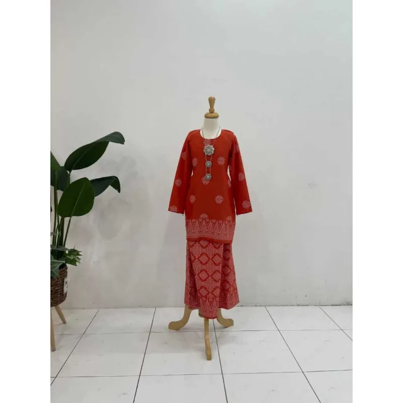 New Collection Raya Kurung Moden Songket Brick Orange I Kurung Moden I Raya 2026 thumbnail 3