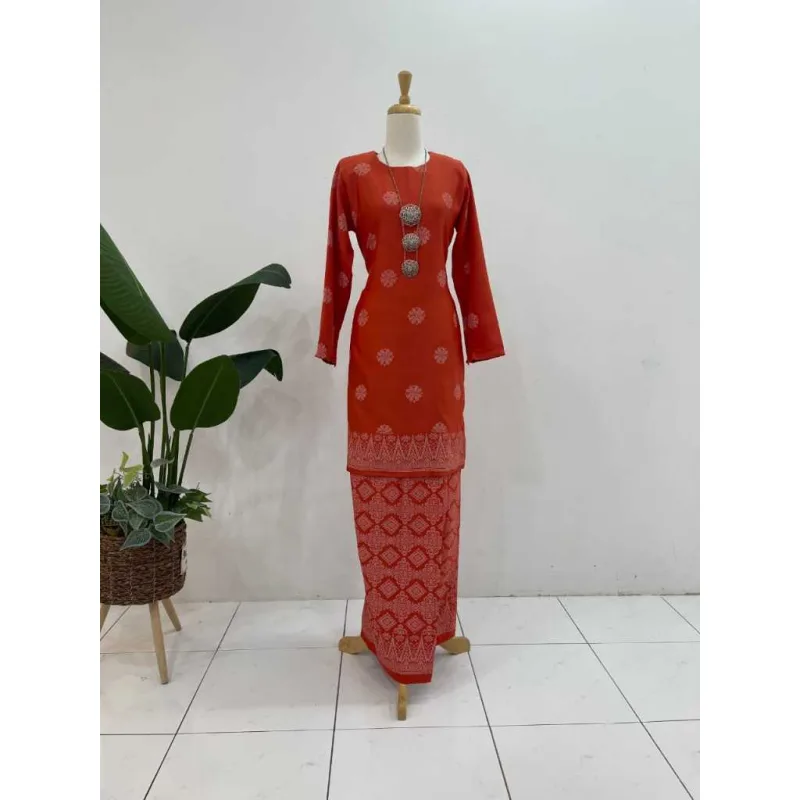 New Collection Raya Kurung Moden Songket Brick Orange I Kurung Moden I Raya 2026 thumbnail 2