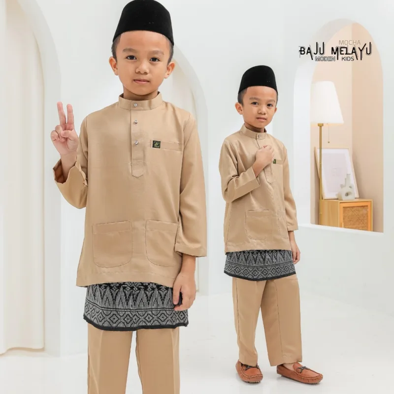 Set Family Kurung Moden MOLIKA IN Mocha by Moff Collection thumbnail 3